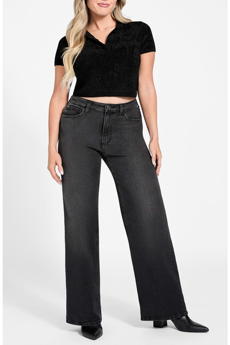 Mona Chenille Polo Sweater, Alternate, color, BLACK-BLACK