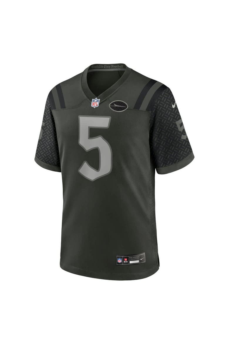 Men's Nike Garrett Wilson Gotham Green New York Jets 2025 Rivalries Collection Game Jersey, Alternate, color, Green