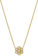 Ancona Fine Jewelry Honeycomb Round Diamond Pendant Necklace in 14K Yellow Gold