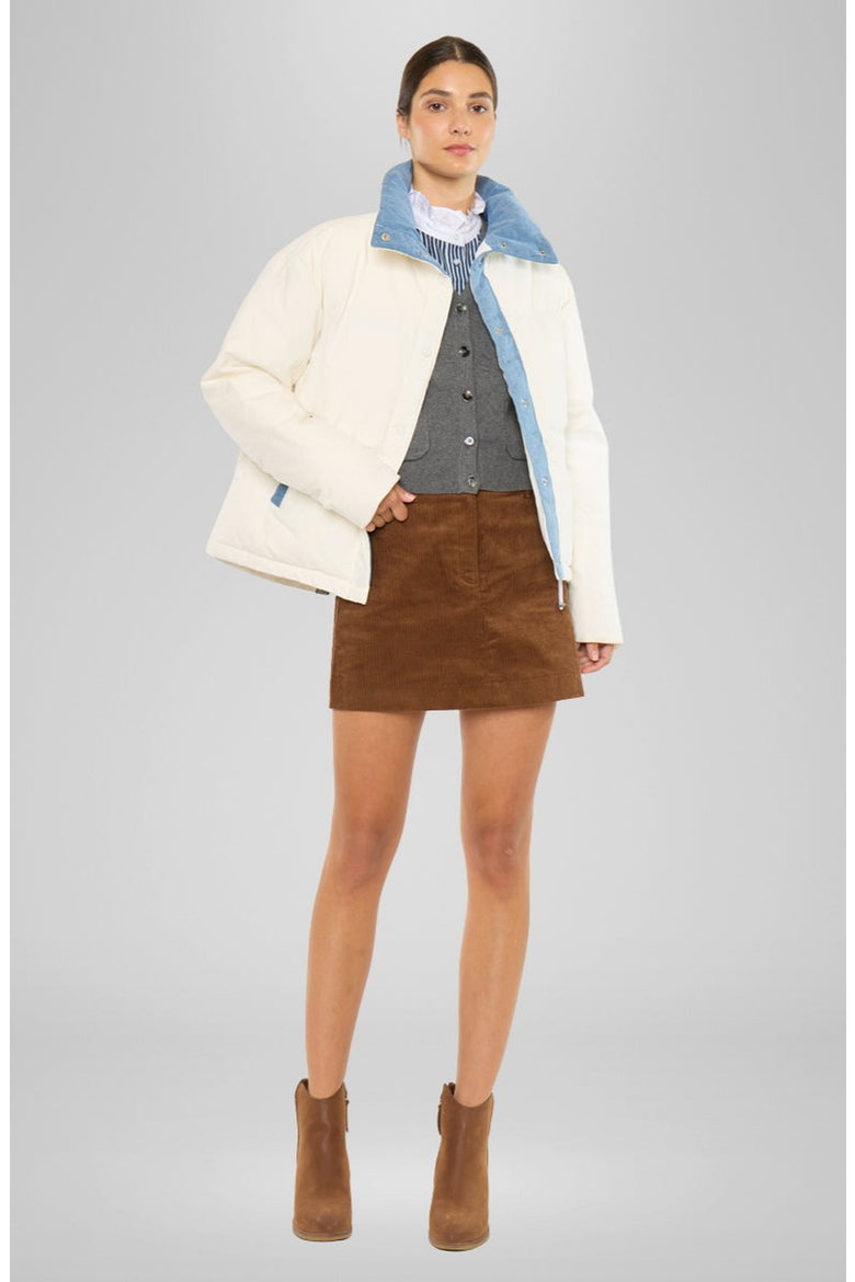 Yerba Relaxed Puffer Jacket, Alternate, color, White / Blue