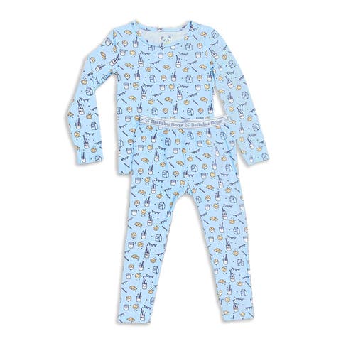Kids' Blue Milk & Cookies Set of 2 Piece Pajamas (Baby)