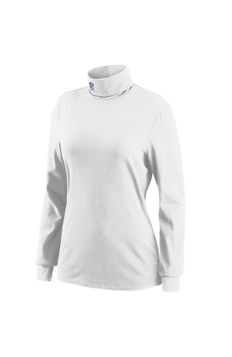 WEAR by Erin Andrews Women's WEAR by Erin Andrews White NFL Long Sleeve Tri-Blend Turtleneck T-Shirt, Alternate, color, 