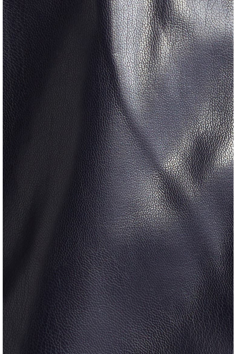 Delanie Faux Leather Peplum Jacket, Alternate, color, NAVY