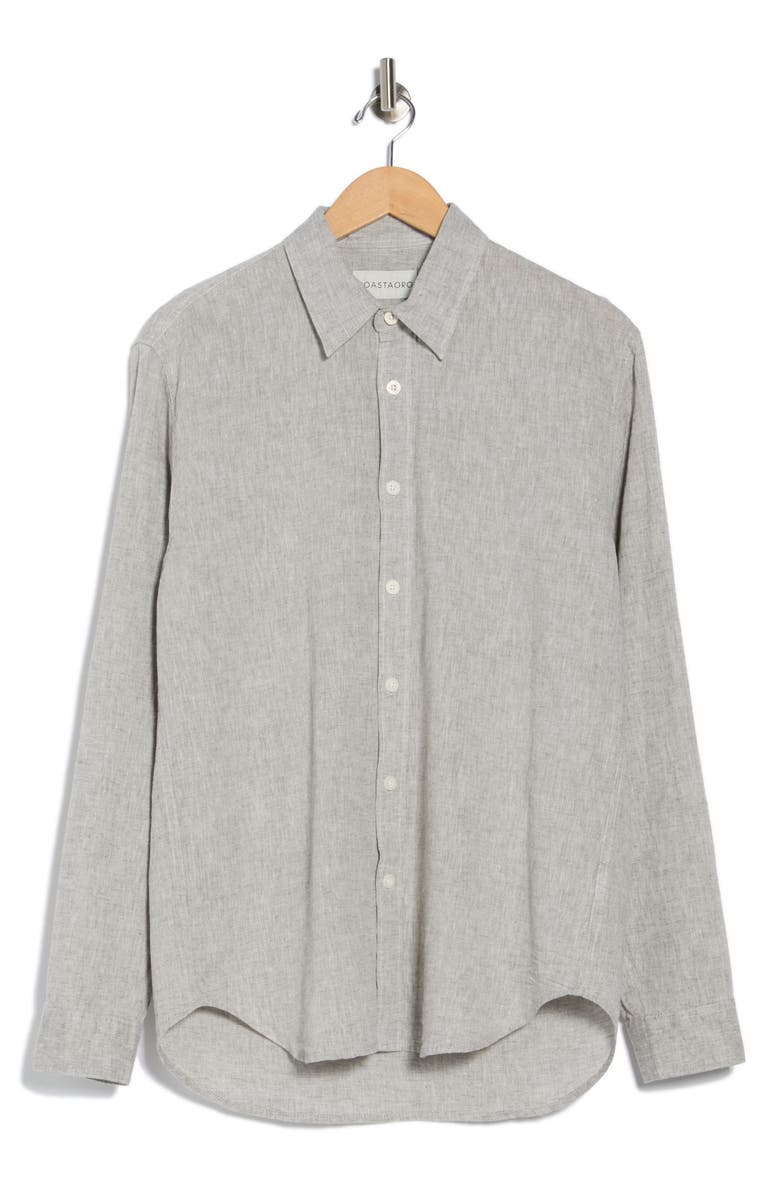 Coastaoro Linen & Cotton Blend Button-Up Shirt, Alternate, color, Moss Olive