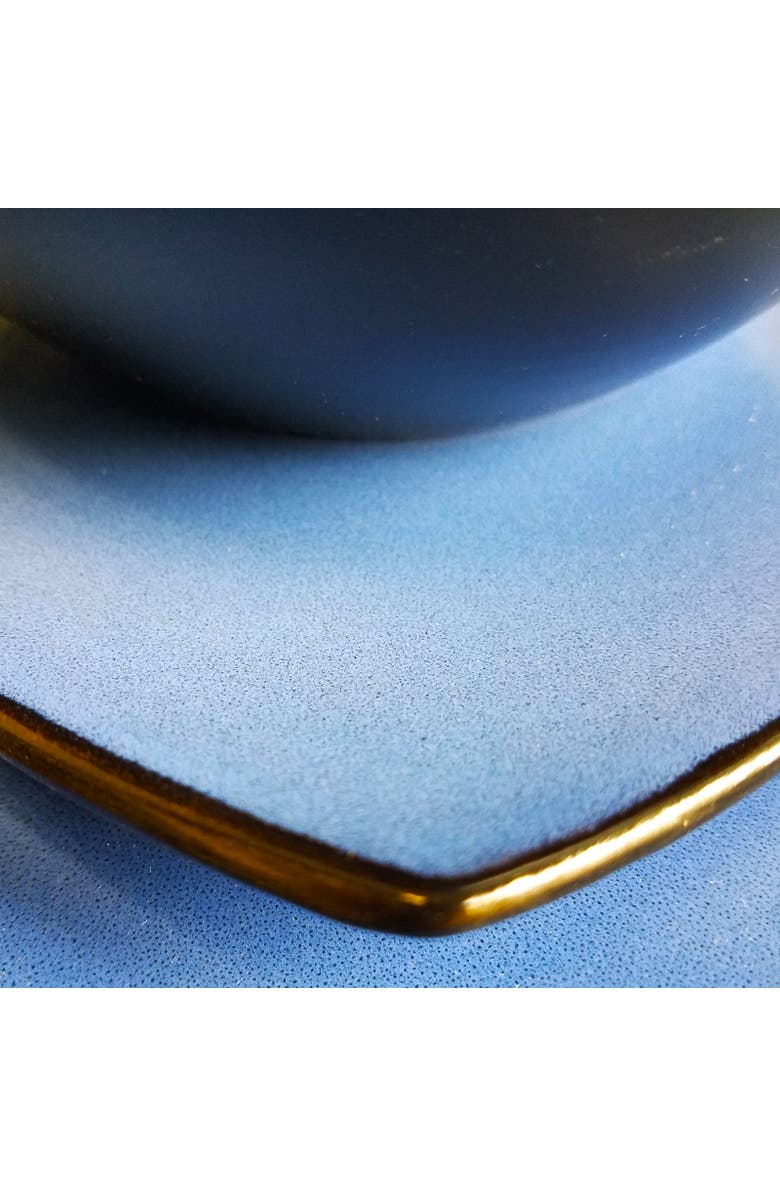 Gibson 16 Piece Square Stoneware Dinnerware Set, Alternate, color, Blue