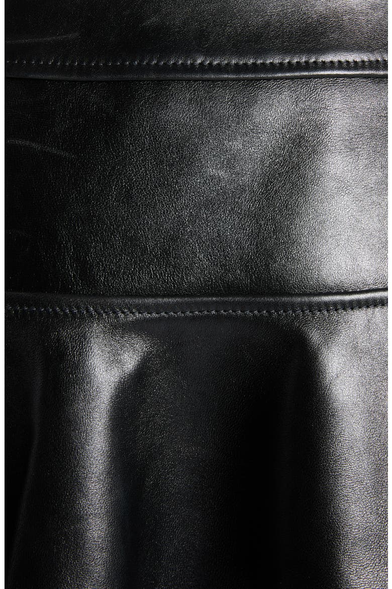 Shiny Plongé Leather Miniskirt, Alternate, color, BLACK