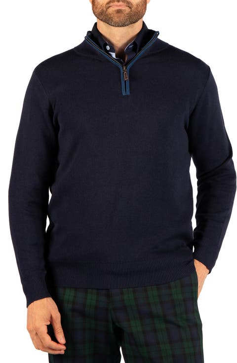Fine Knit Quarter Zip Sweater