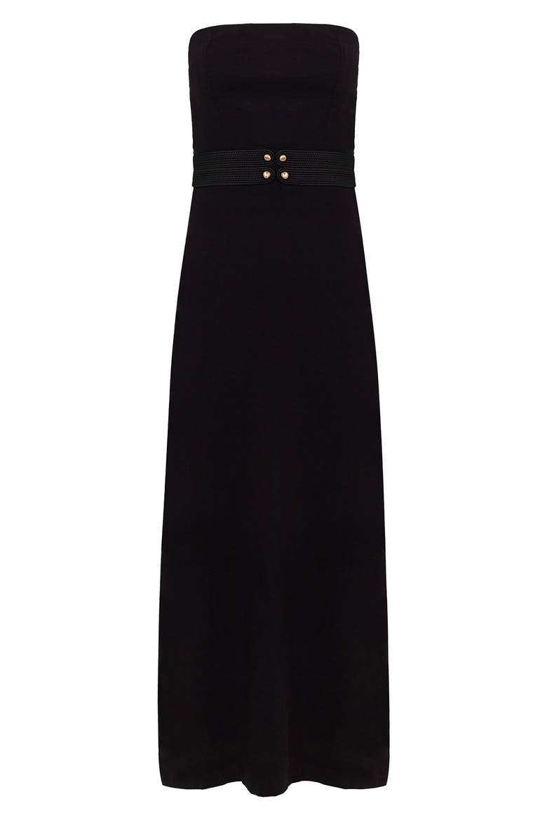 Lian Strapless Cover-Up Maxi Dress, Alternate, color, BLACK