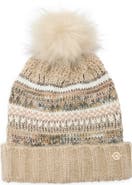 Ted Baker London Fair Isle Beanie with Faux Fur Pompom