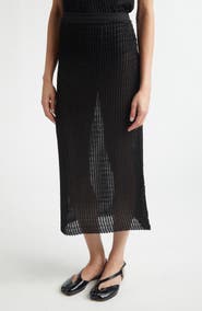 Maison Margiela Textured Rib Mesh Midi Skirt