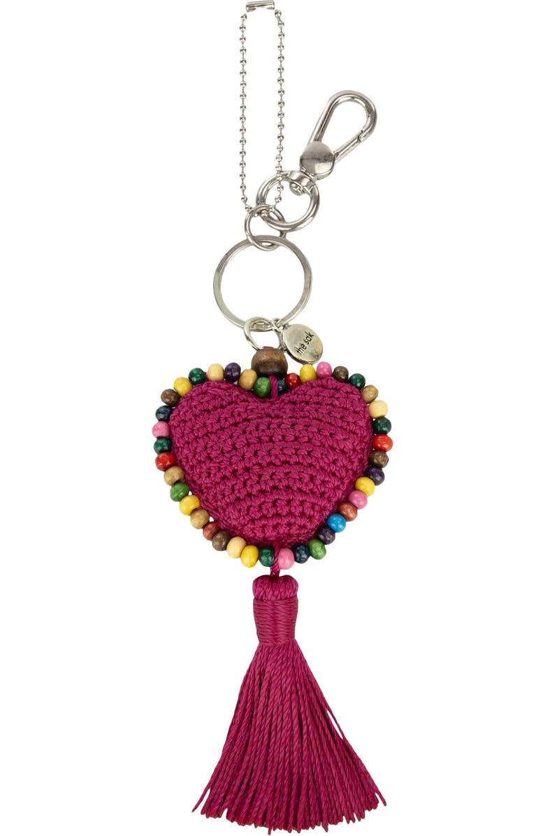 The Sak Yarnicharmz Crochet Heart Dangle, Alternate, color, Pinkberry
