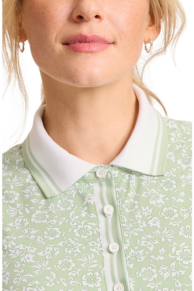 Aubrey Bahia Blooms Sleeveless Polo Top, Alternate, color, LIGHT ROSEMARY