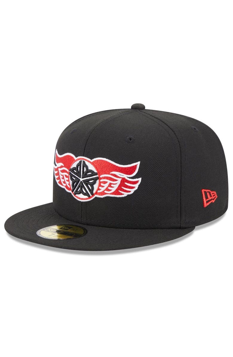 New Era Men's New Era Black Rochester Red Wings Authentic Collection Alternate Logo 59FIFTY Fitted Hat, Alternate, color, Black