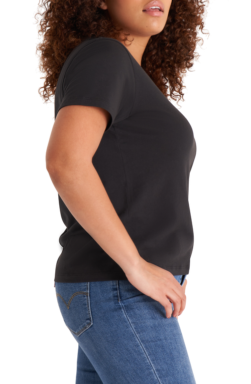 The Standard Stitch The V Neck Tee In Onyx