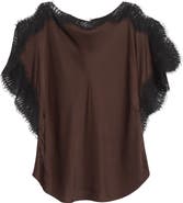 A.L.C. Luna Lace Trim Satin Top