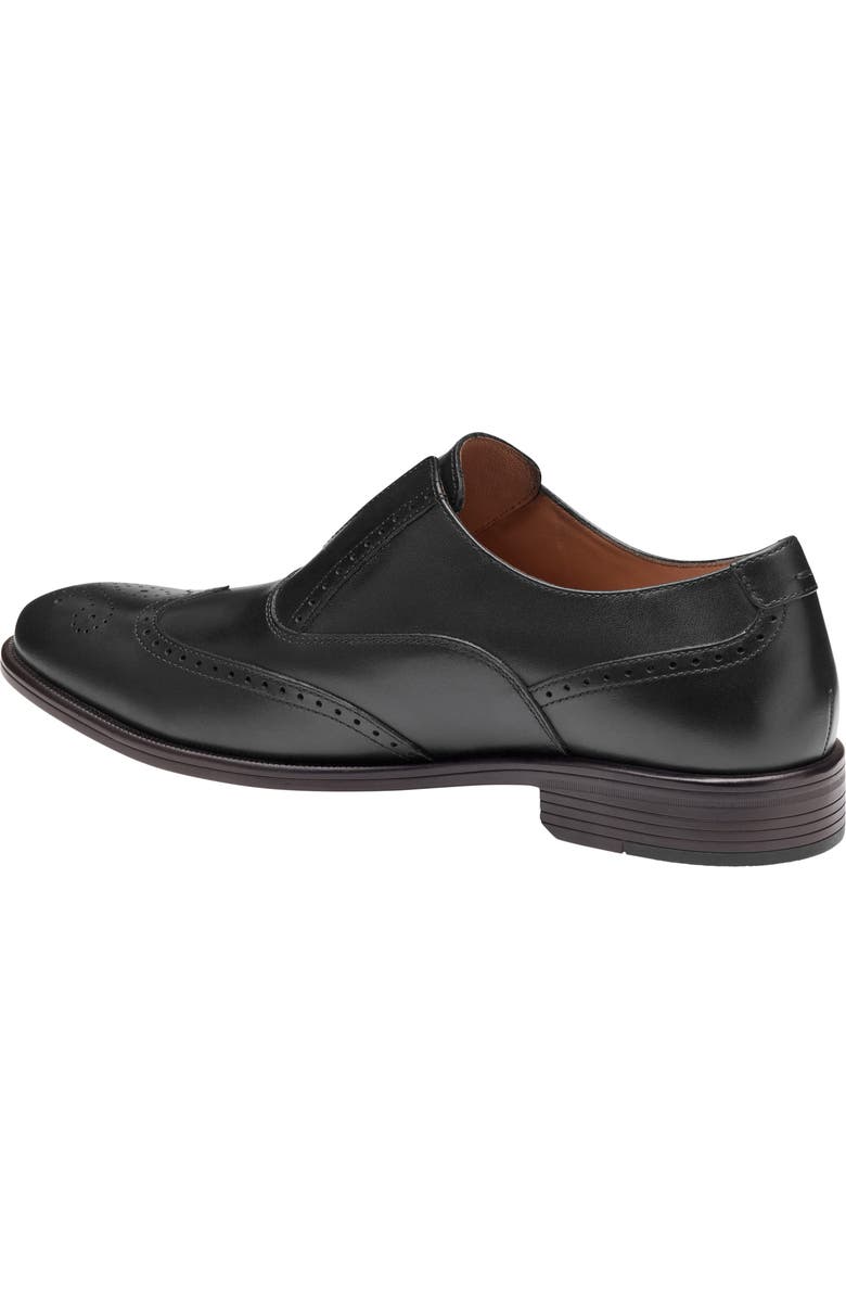 Johnston & Murphy Reeve Wingtip Slip-On Shoe, Alternate, color, Black Full Grain