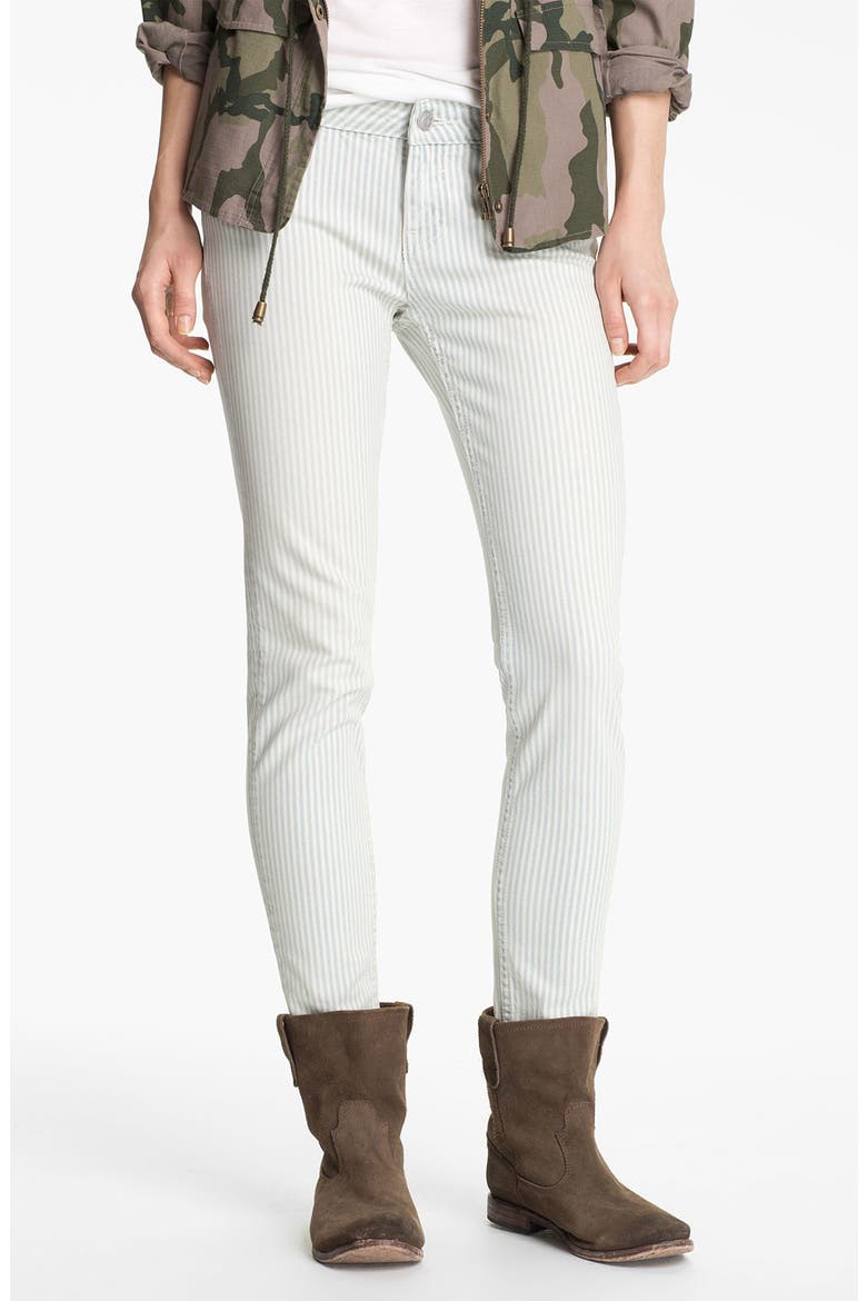 Stripe Skinny Jeans, Alternate, color, BLUE/ WHITE