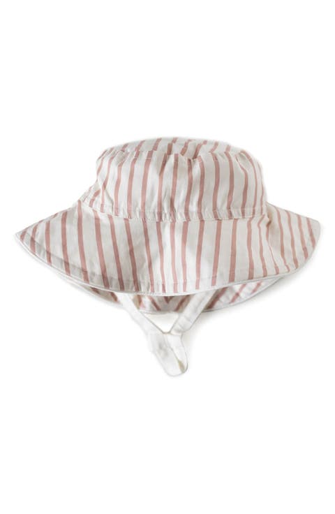 Katie BABY STRIPE bucket hat ピンクストライプ Bedhead Toddler Bucket Sun Hat - Pink Stripe - Baby On The Move