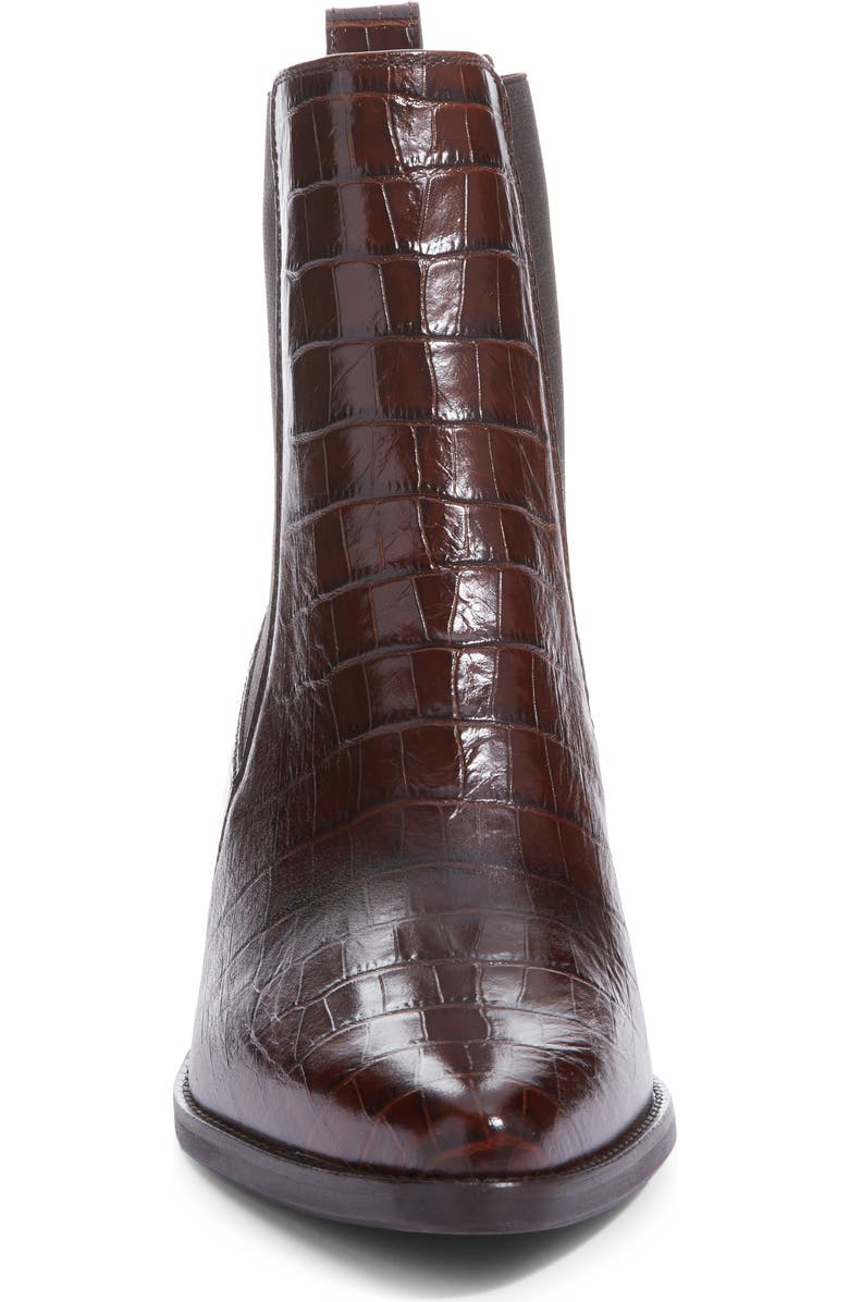 Paul Green Cojo Pointed Toe Chelsea Boot, Alternate, color, Cigar Antic Croco