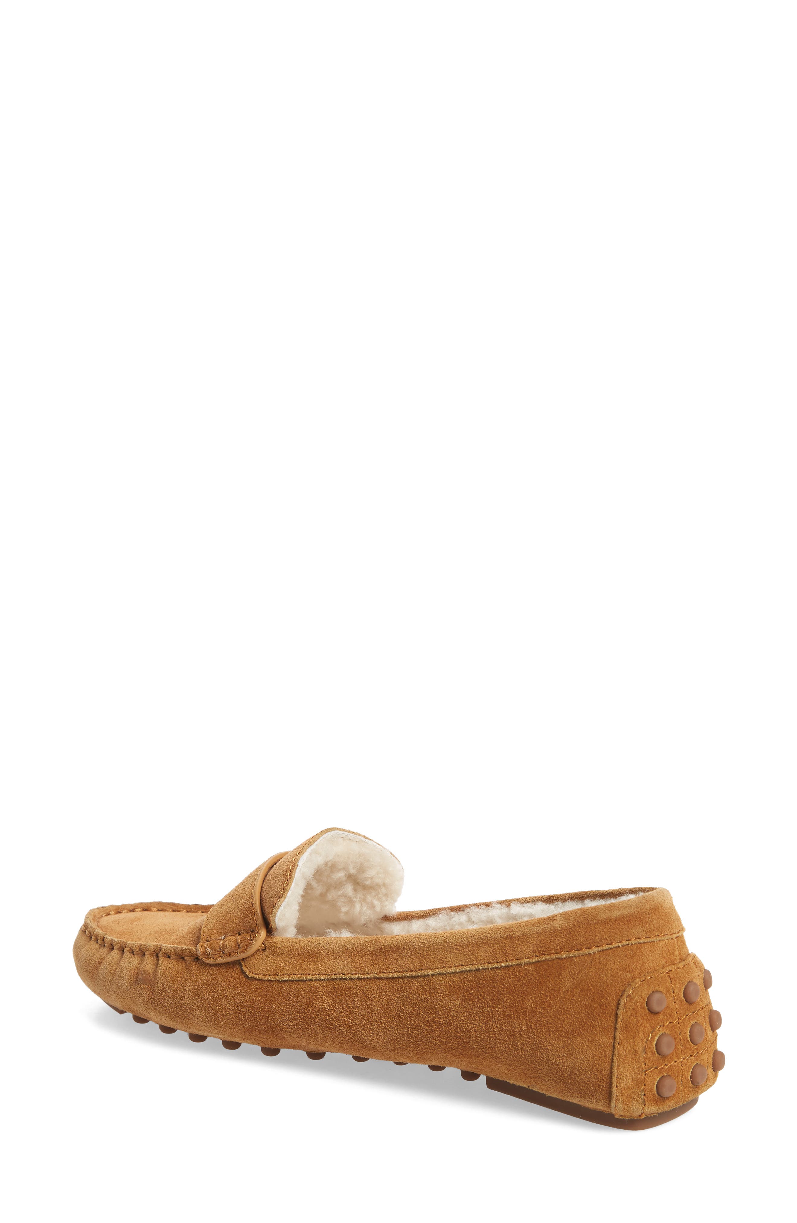 Tory Burch Kira Genuine Shearling Driving Loafer, Alternate, color, 