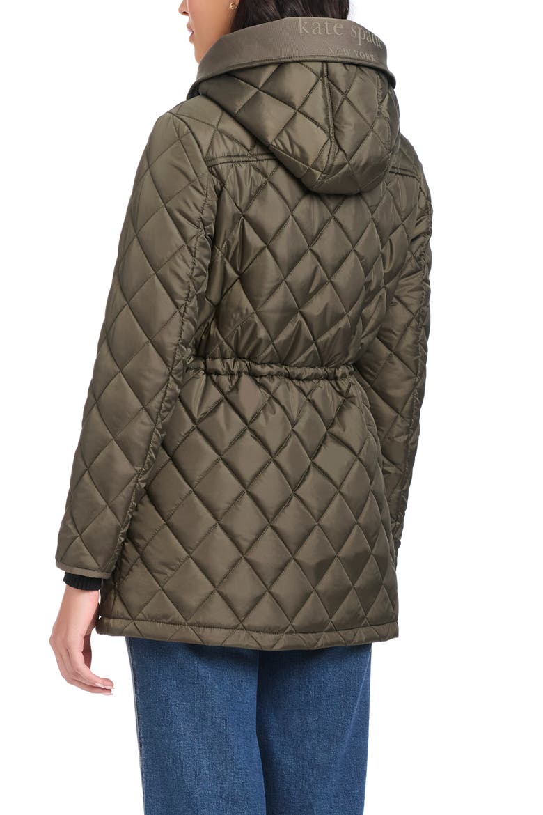 Water Resistant Hooded Quilted Jacket, Alternate, color, NEW DARK OLIVE