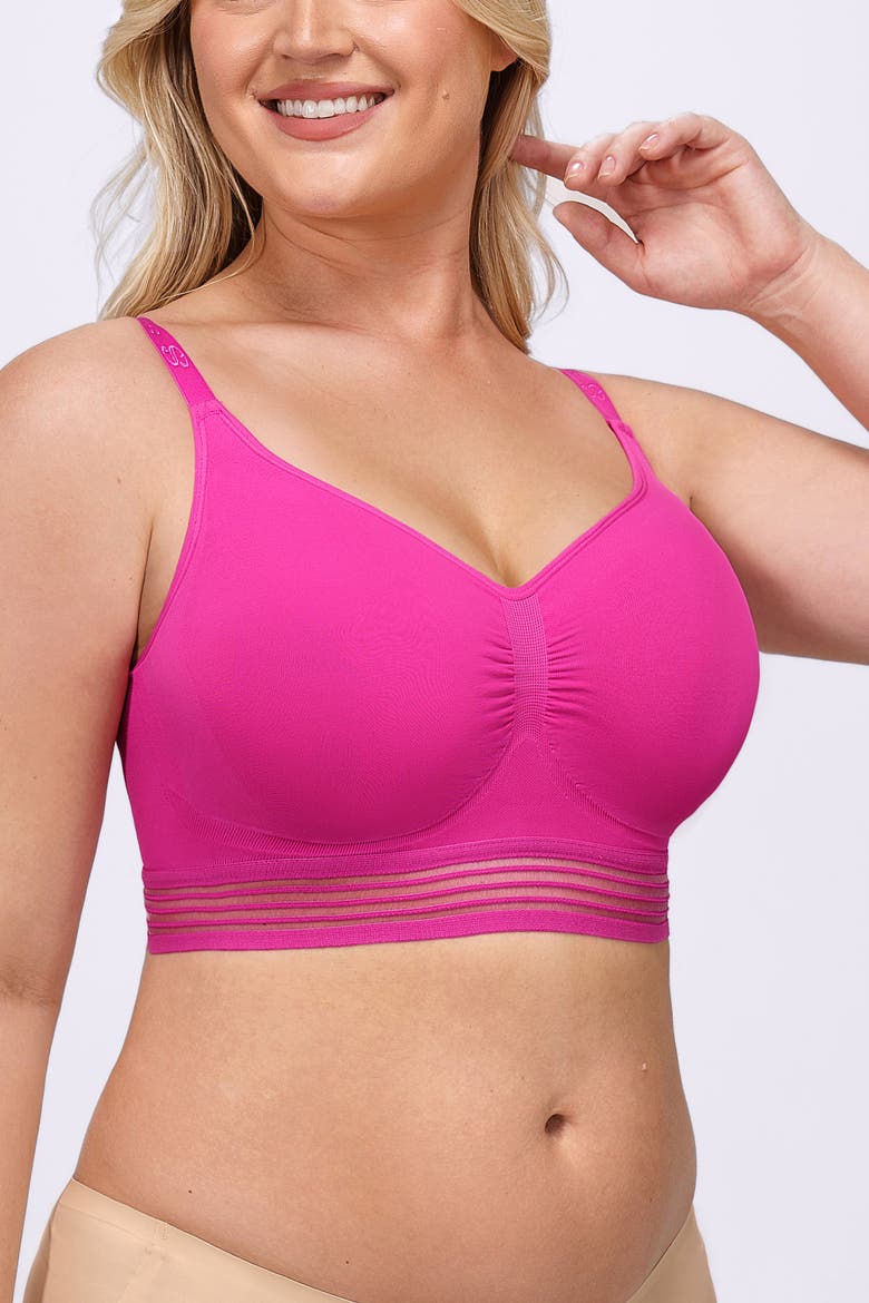Wireless Back Smoothing Support Bra, Alternate, color, Fuchsia