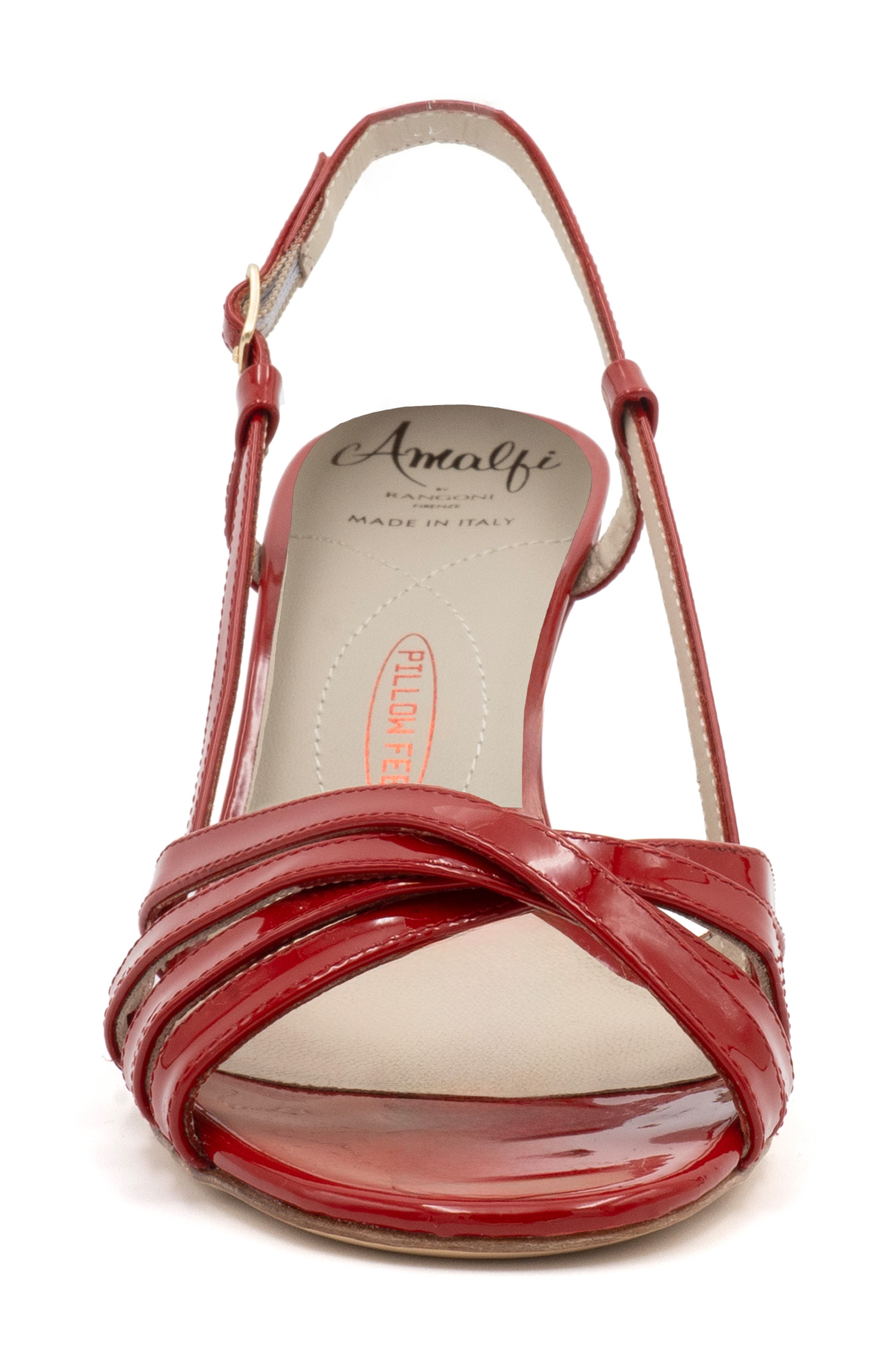 Camogli Slingback Sandal, Alternate, color, RED PATENT - PLATINUM BUCKLE