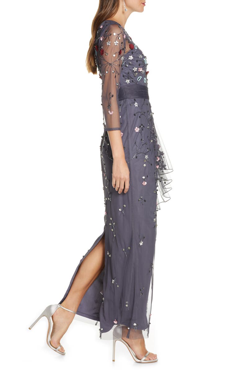 JS Collections Floral 3D Embellished Gown, Alternate, color, 