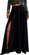 Free People Chilco Side Slit Satin Maxi Skirt
