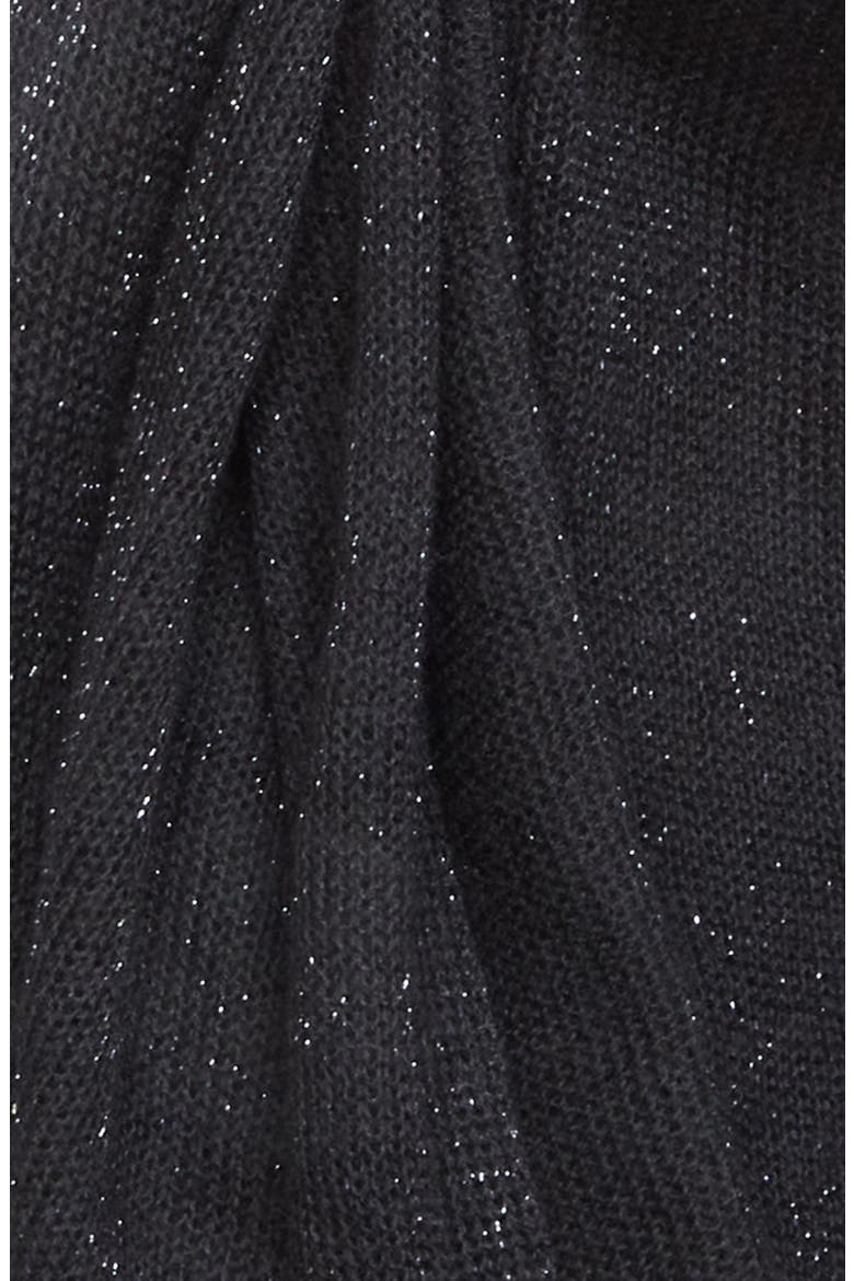 Fine Gauge Cashmere & Metallic Scarf, Alternate, color, BLACK METALLIC