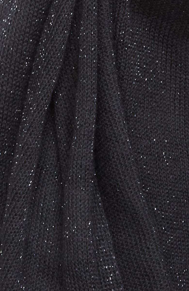 Lafayette 148 New York Fine Gauge Cashmere & Metallic Scarf, Alternate, color, Black Metallic