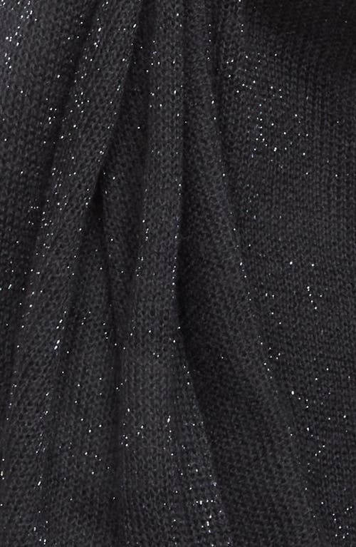 Lafayette 148 New York Fine Gauge Cashmere & Metallic Scarf In Black
