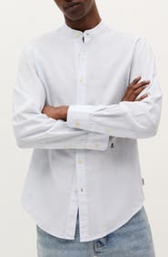 Scalpers Striped Linen Mao Shirt