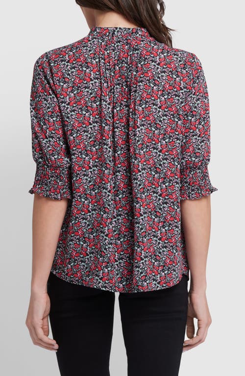 Nydj Pleated Peasant Blouse In Los Rosales