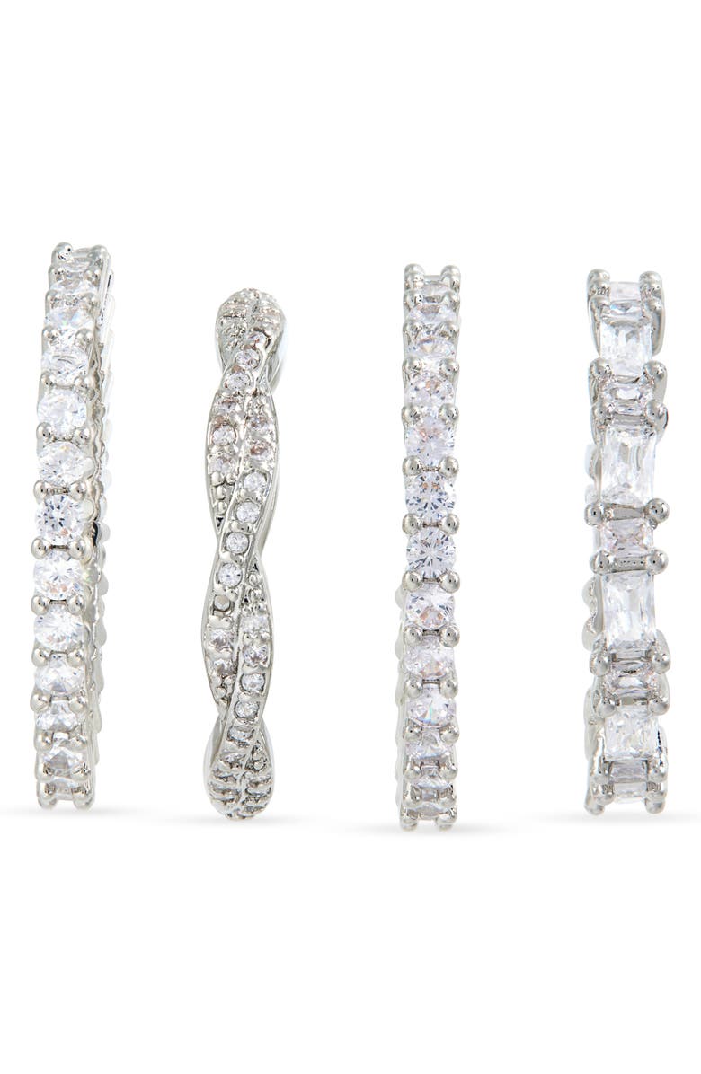 NORDSTROM RACK Set of Four Eternity CZ Rings, Alternate, color,