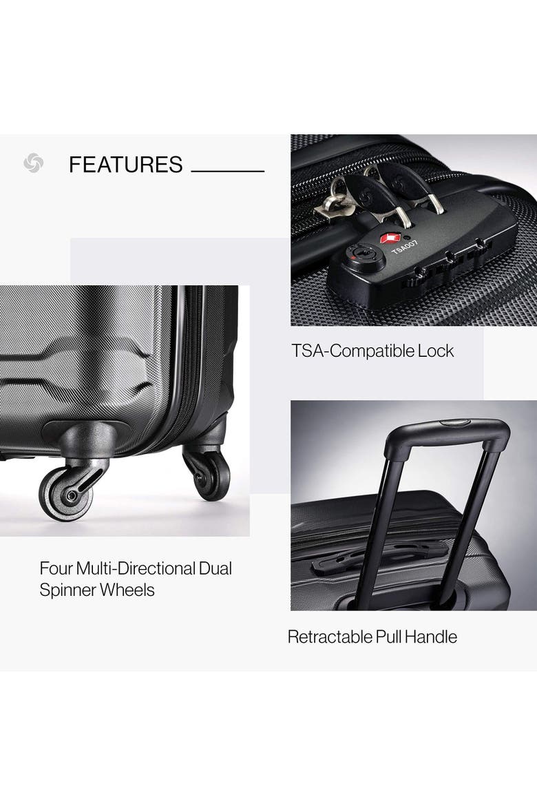 Omni PC Hardside Expandable 24" Medium Checked Spinner Luggage, Alternate, color, Black