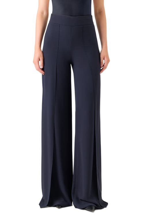 Akris Fellia Slit Wide Leg Pants In Blue