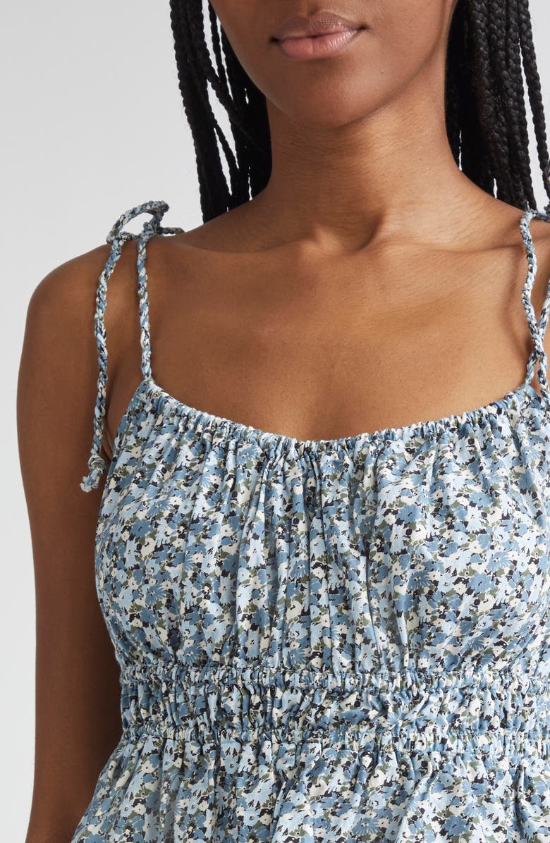 Veronica Beard Erving Peplum Camisole, Alternate, color, Lake Mist Multi