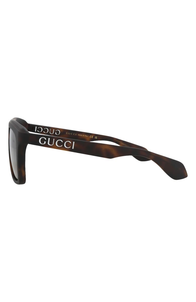 Gucci 57mm Rectangular Sunglasses, Alternate, color, Havana Havana Brown