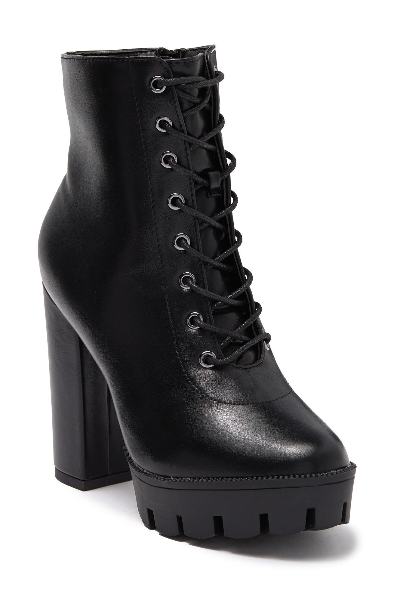 TOP GUY SHOES Top Guy Lug Sole Block Heel Lace-Up Boot, Main, color, 