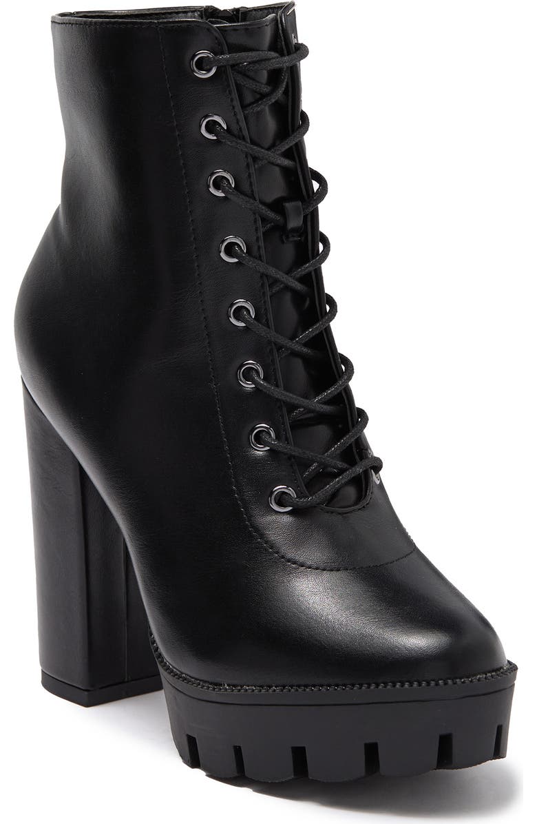 TOP GUY SHOES Top Guy Lug Sole Block Heel Lace-Up Boot, Main, color,