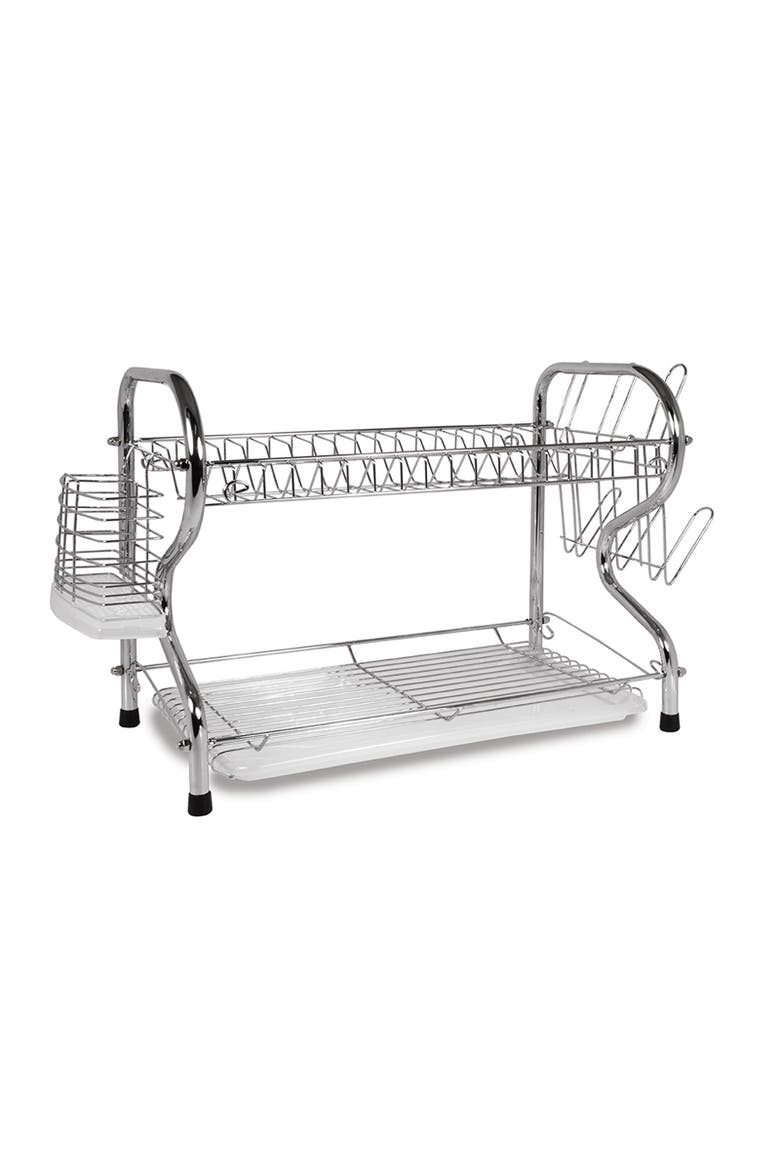 16-inch 2 Level Dish Rack, Main, color, Silver
