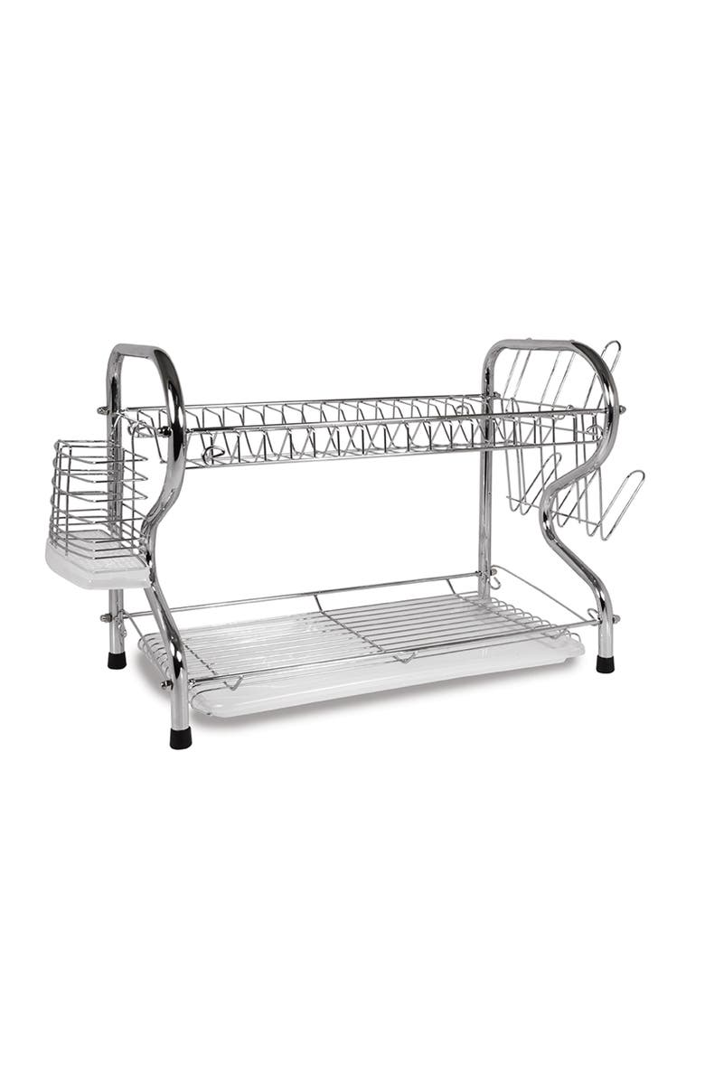 Better Chef 16-inch 2 Level Dish Rack, Main, color, Silver