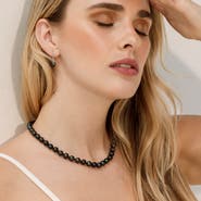The Pearl Source 8.0-8.5mm Japanese Akoya Black Pearl Necklace - AA+ Quality