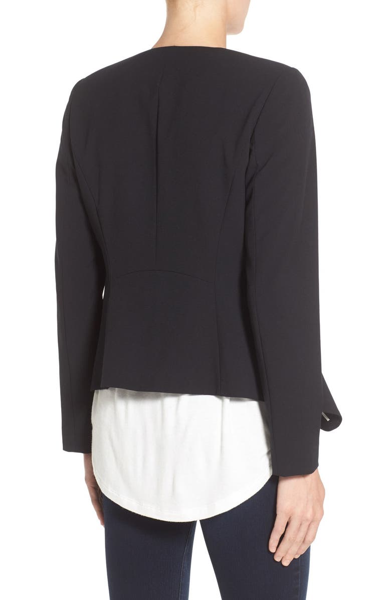 Vince Camuto Zip Pocket Drape Front Blazer, Alternate, color, 