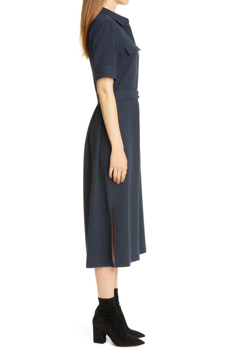 Doha Midi Shirtdress, Alternate, color, INK