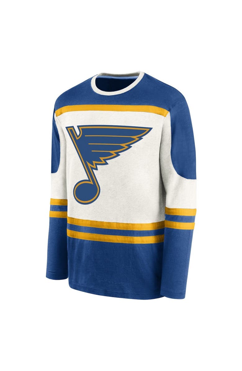 FANATICS Men's Fanatics Branded Blue/Cream St. Louis Blues 2022 NHL Winter Classic Retro Archival Throwback Long Sleeve T-Shirt, Alternate, color, 