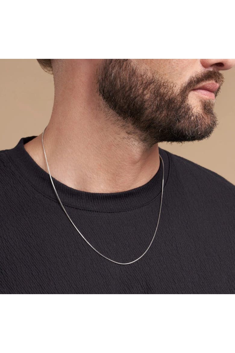 Box Chain Necklace, Alternate, color, Platinum
