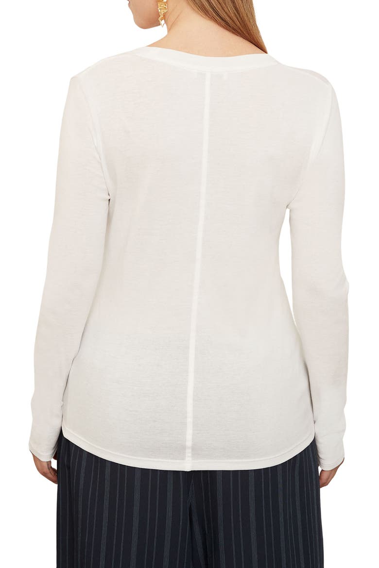 Scoop Neck Pima Cotton Top, Alternate, color, OFF WHITE