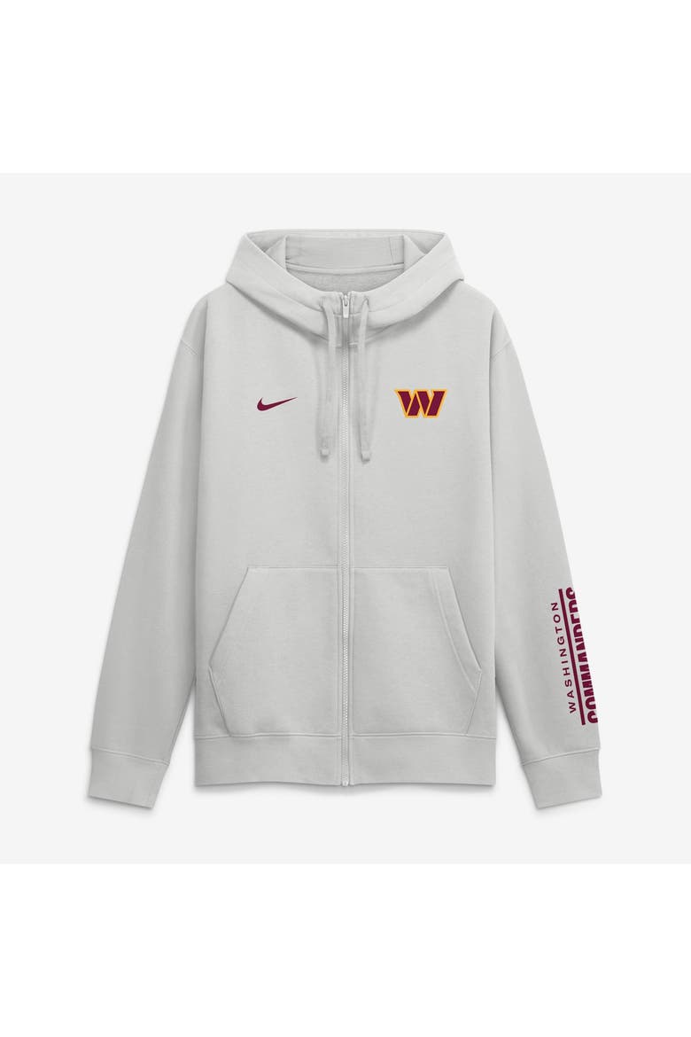 Men's Nike Gray Washington Commanders Cool Down Club Full-Zip Hoodie, Main, color, Gray